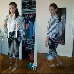 New York and Company Striped Trousers